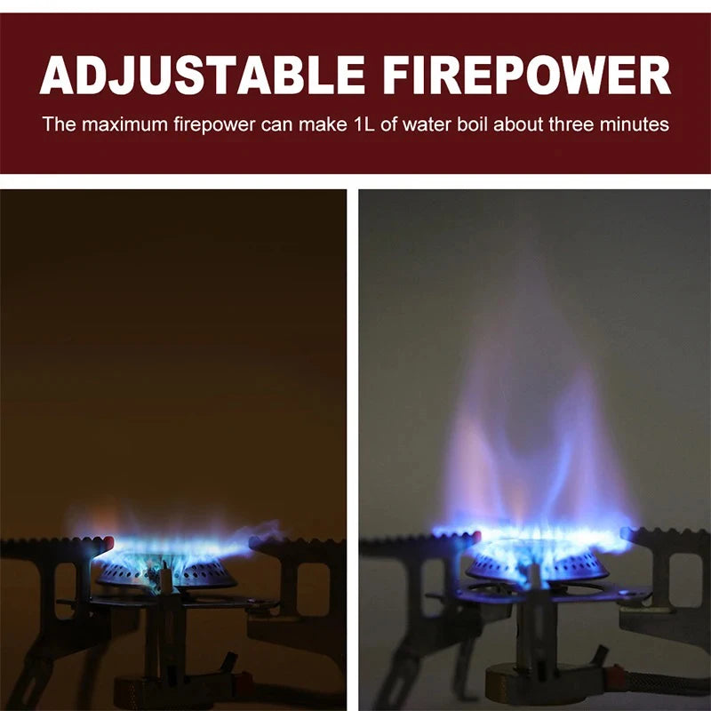 Portable Folding Camping Gas Stove - 3500W Backpacking Burner for Cooking, Hiking and Picnic