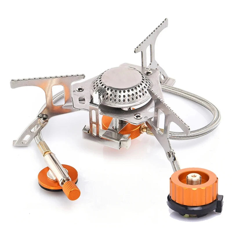 Portable Folding Camping Gas Stove - 3500W Backpacking Burner for Cooking, Hiking and Picnic