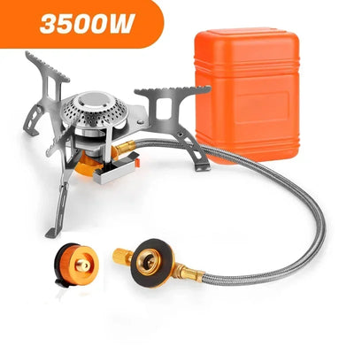 Portable Folding Camping Gas Stove - 3500W Backpacking Burner for Cooking, Hiking and Picnic